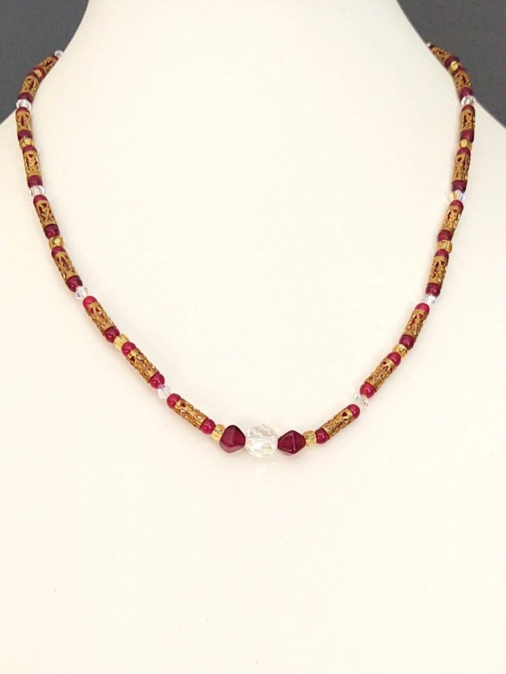 Red and gold with aurora borealis accent crystals